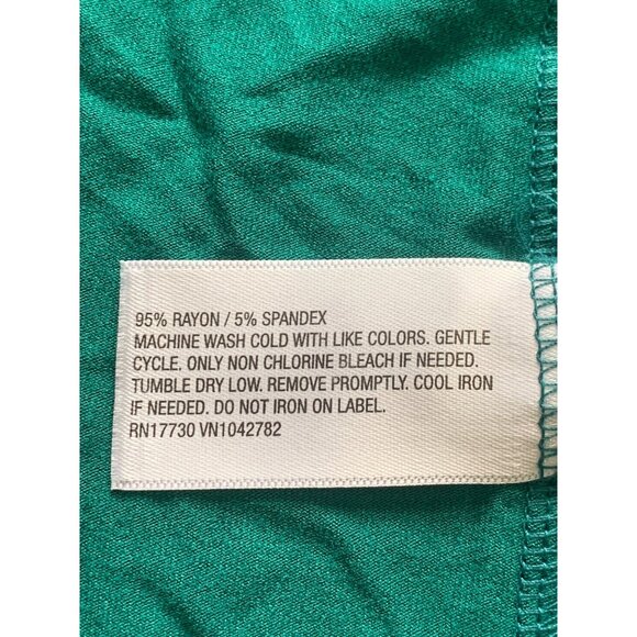 Ava & Viv Womens Plus Size Relaxed Stretch Twist-Front Green Blouse Top - Picture 10 of 10